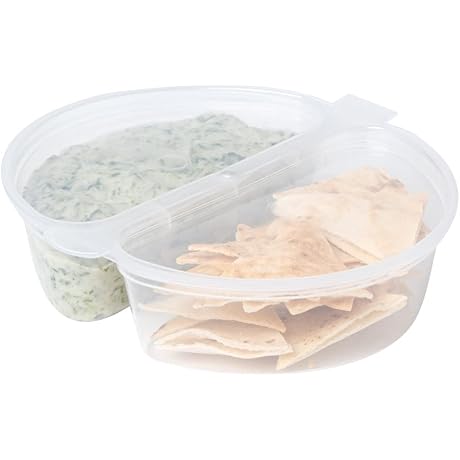 Restaurantware Hinged-Lid Sauce Containers with 2 Compartments