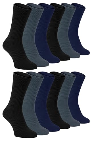 Chaussettes coton respirant homme sans élastiques douces lot de 12 paires colorées