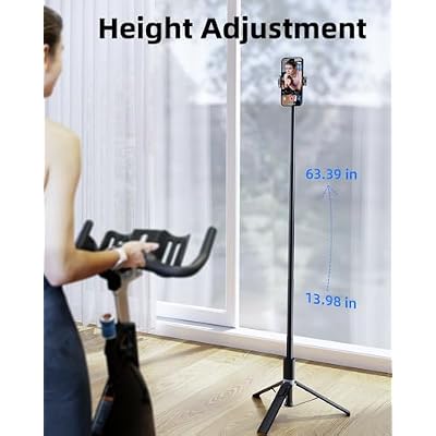TODI 63 Phone Tripod, Selfie Stick with Remote, Travel Tripod for iPhone & Android (Black+White)