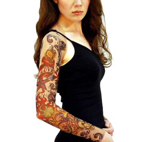 Image of Wild Rose Ladies Lucky Tattoo Sleeve Shrug, Cowgirl Stars Sparrow Black Water, Tan