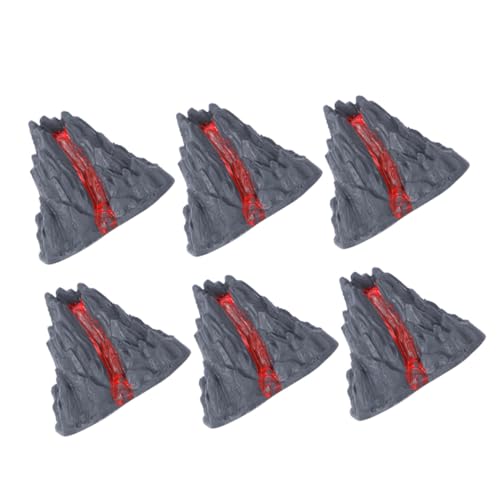 BESPORTBLE 6個 高リアル火山溶岩模型 プラスチック製 チュア風景用 火山シーン再現 おもちゃ 教育展示 水槽装飾に