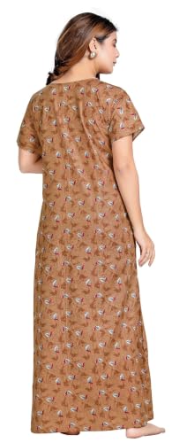 Image of PNAEONG Women's Cotton Printed Nighty Night Gown Maxi Free Size (Pack of 2)