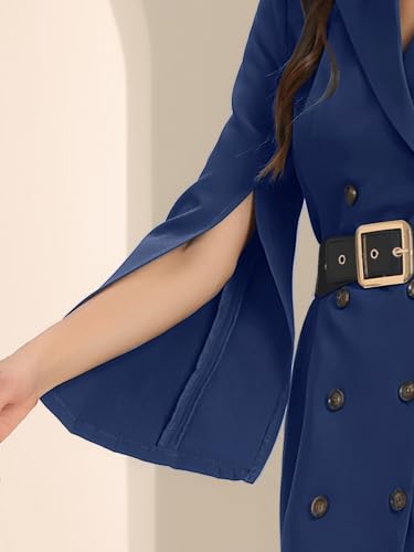 Image of Allegra K Blazer Dress for Women Notched Lapel Work Dresses with Belt