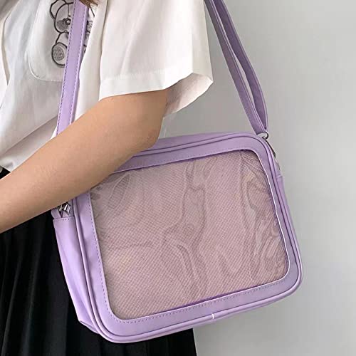 LUOFENG Crossbody Bags,Women Ita Messenger Bag Ladies Japanese Style Shoulder Bag Girls Cute Transparent Crossbody Bag Student Uniform Bag - Image 7