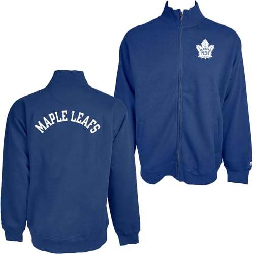 Blue 84 Toronto Maple Leafs NHL Officially Licensed Full Zip Sweatshirt Twill Embroidery Front/Back, Small Team Color