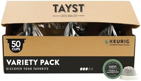 Tayst Coffee Pods, Variety Pack Assortment, K Cups, Pack of 50