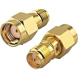 Boobrie Upgrated SMA WiFi Adapter SMA Female to RP-SMA Male (Hole) Connector DC-18GHz VSWR &le;1.15 RP SMA Male RF Coaxial Antenna Adapter for FPV Drone Signal Booster Wireless LAN Device Pack of 2