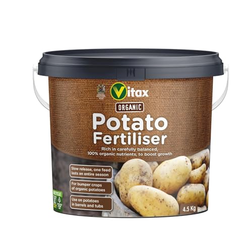 Vitax Organic Potato and Vegetable Fertiliser – Slow-Release Nutrients Plant Food Promotes Bumper Harvests -Ideal for Planters, Barrels, and Gardens - 4.5kg Tub
