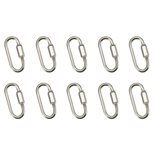 Image of Aspen Creative 21112-11,10 Pack Heavy Duty Chain Connecting Link.Size:1-3 /4 inchL x 3 /4 inch W. Finish:Nickel.Gauge:4mm.