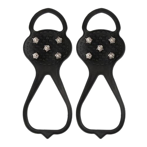 Crampones de tracción en la nieve | 2 piezas zapatos fuertes asas de nieve bota tracción en – cubierta de zapatas de enhebrar, pinzas de hielo multifuncionales antideslizantes para senderismo