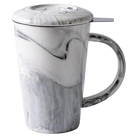 Yundu 14 OZ Grey Marble Tea Mug Set Cover