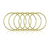 AUEAR, 3' Metal Dream Catcher Hoops Gold Macrame Ring for DIY Craft Home Wedding Decoration Embroidery Tools (6 Pcs)