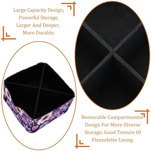 Porte-stylos rectangulaire à motif floral violet pour bureau