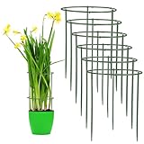Wanmu 36Packs Plant Support Stakes, Half Round Small Plant Support Cage, Stackable 3 Tier Garden Flower Support Ring for Indoor and Outdoor Tomato, Peony, Fruits, Hydrangea, Climbing Plants