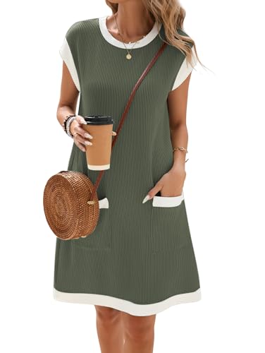 Robe d'été légère col en V pour femme résolvant le manque de poches S-XXL