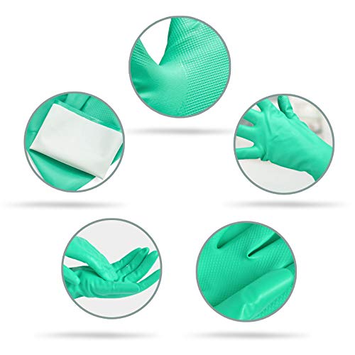 Image of GAYISIC Nitrile Cleaning Gloves Dishwashing Reusable Kitchen Dish Household Gloves Latex Free Resistant Chemical Acid Oil Heavy Duty Waterproof Gloves