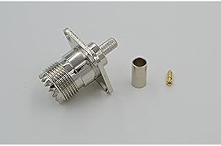 UHF SO239 Female Jack 4 Hole Panel Mount Connector Crimp LMR195 RG58 RG400 5pcs Ships from USA