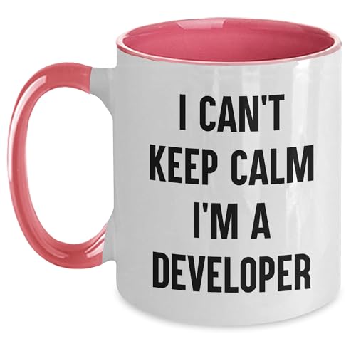 Developer's Humorous Gift: I Can't Keep Calm I'm A Developer Two Tone Coffee Mug, Gifts from Men to Friends, Christmas Unique Gifts