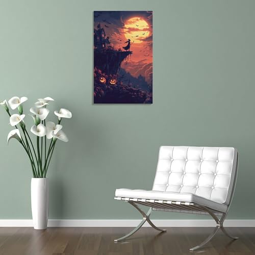 Toile sorcière murale déco tableau impression salon 40x60