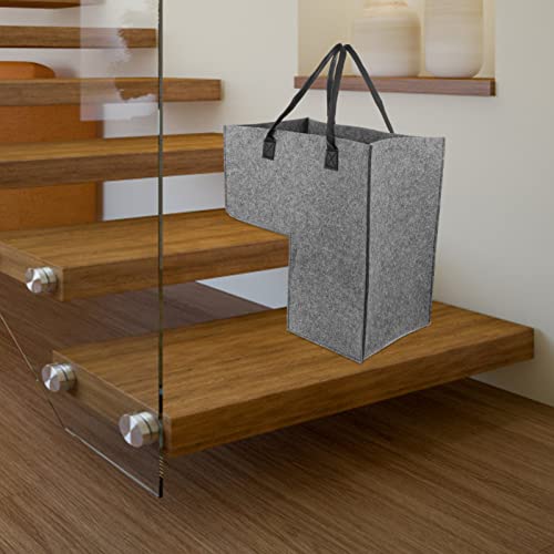 Garneck Treppenkorb Stufenkorb Filz Aufbewahrungskorb Dunkelgrau Korb L Förmig Leder Griffe Wäschekorb Spielzeugkorb Spielzeug Aufbewahrung Zimmer Zuhause Kindergarten Organizer Multifunktional