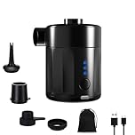 Mojimdo Portable Electric Air Pump for Inflatables, Rechargeable Battery Air Pump for Airbed 2-in-1 Portable Mini Vacuum Pump with 4 Air Nozzles and Storage Bag for Air Mattress, Pool