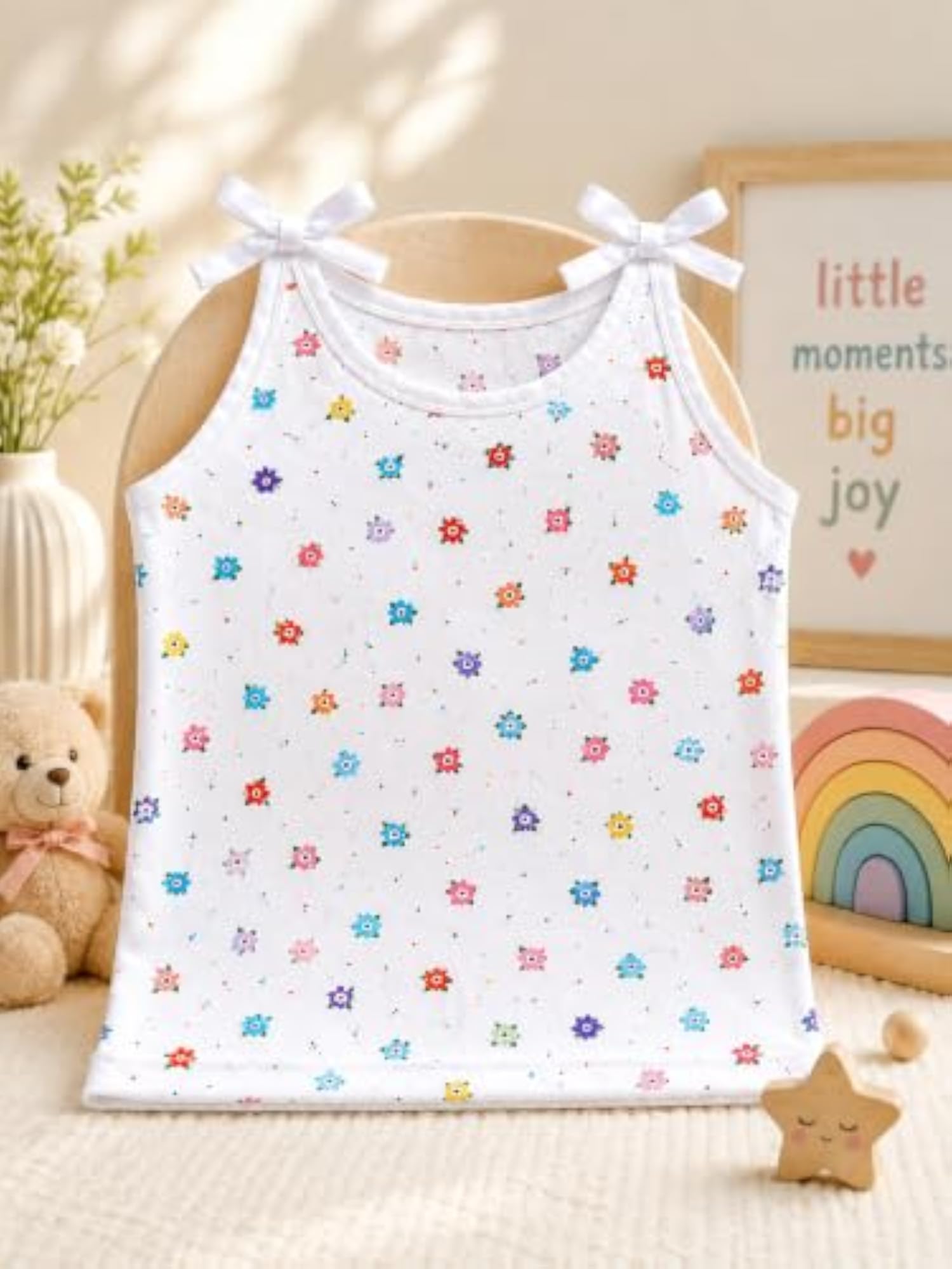 Soft Cotton Printed Sleeveless Jhabla for Infants