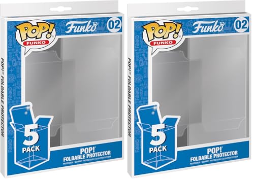 Funko POP! Protettore: 5PK Protettore POP pieghevole (non UV) - Espositori protettivi premium Pop! Figure in vinile da collezione - Durevole - Cristallino - Impilabile (Confezione da 2)