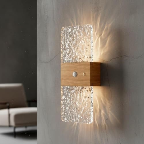 Aplique de pared LED regulable de madera con sensor para interior 4