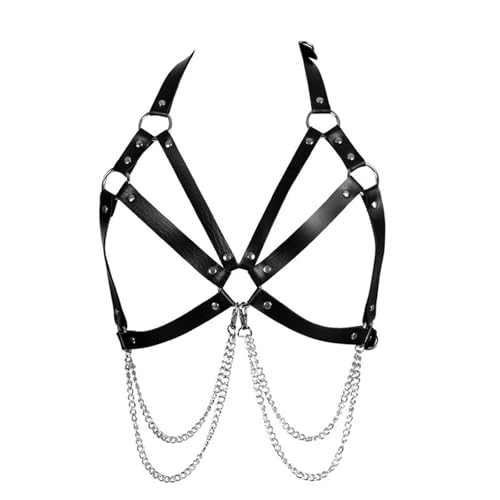 Young Chii Punk Women Leather Belts Body Chain Harness BDSM Bondage Lingerie Goth Belt Corset Fashion Accessories2