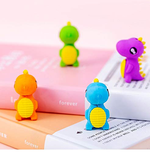 LIGHTER HOUSE� Imported Stuff Cutest Baby Dinosaur ERASERS Different Shapes Pencil Erasers for Kids B�Day Return Gift (12 Pcs. Set)
