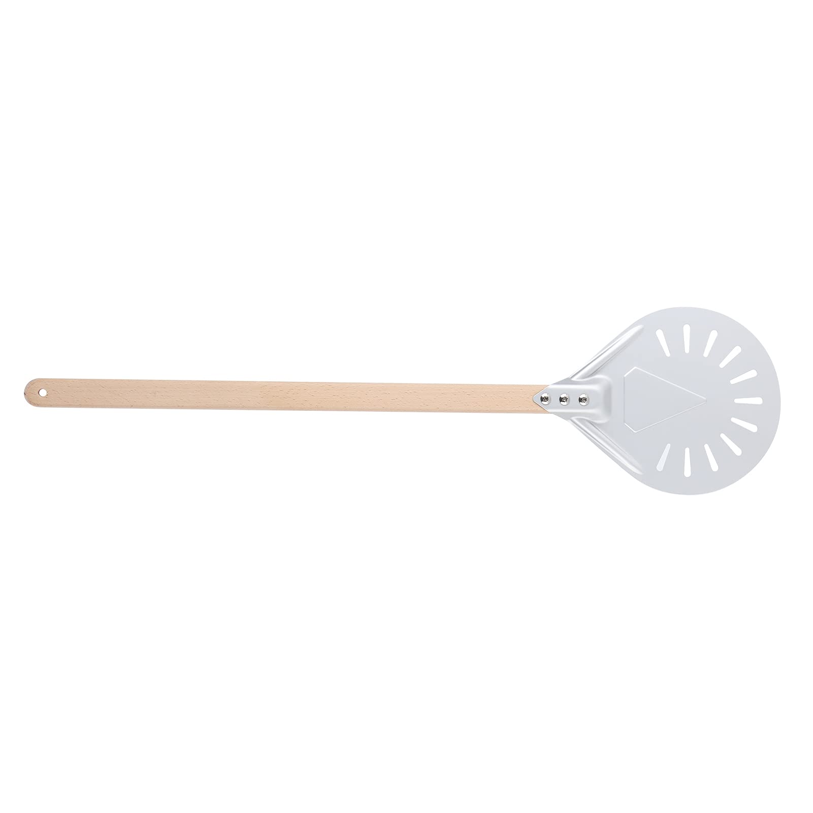 Pelle à Pizza en Aluminium Rond 8 Pouces, Manche en Bois 60cm,