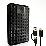 ModusTech 500GB Externe Festplatte – Tragbare USB 3.0/Typ-C Hochgeschwindigkeits-HDD – Kompatibel mit Windows, Mac, Laptop, PC, Desktop, PS4/5, Xbox (Schwarz)