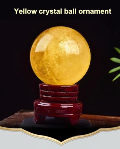 Quartz jaune citrine authentique boule décoration aura ésotérisme 6cm