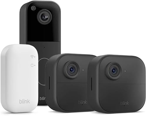 Caméra Blink Outdoor 4 avec Blink Sonnette vidéo (Noir) 
