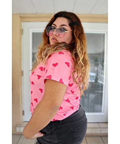 Image of RITERA Women Plus Size Tops Tie Dye V Neck Shirt Floral Camo Summer Short Sleeve Tunic Oversized Ladies Blouse XL-5XL