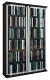5 variable Einlageböden VCM Regal DVD CD Rack Medienregal Medienschrank Aufbewahrung Holzregal Standregal Schrank Möbel Schwarz \