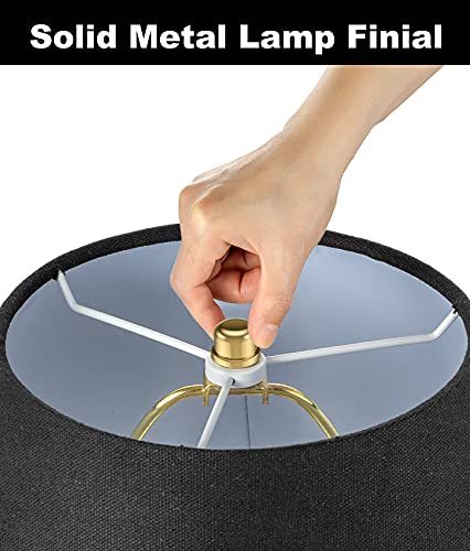 Lamp Shade Holder, 2 Set 7 Inch [Heavy Duty] Lamp Harp Holder With 3/8 Standard Saddle + Lamp Finial Caps For Table And Floor Lamps (Polished Brass) #TOP4