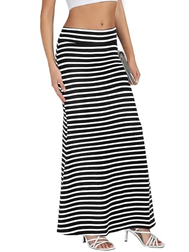 KIFOVEN Women's Casual Striped Print High Waist Maxi Long Pencil Skirt4
