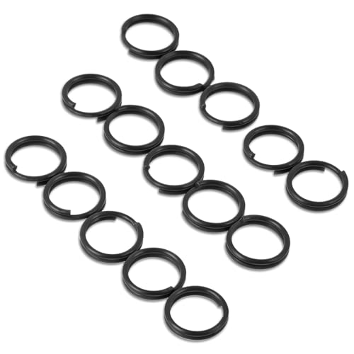 50 Stück Kleine Schlüsselringe Schwarz,Ymapinc Edelstahl Schlüsselanhänger Ringe Keyring für DIY-Anhänger Haustiermarke Gepäckanhänger (12 mm)