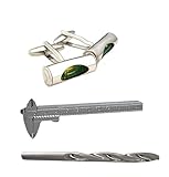 magdalena r. Set Wasserwaage Manschettenknöpfe Krawattennadeln Schieblehre Bohrer + Geschenkboxen