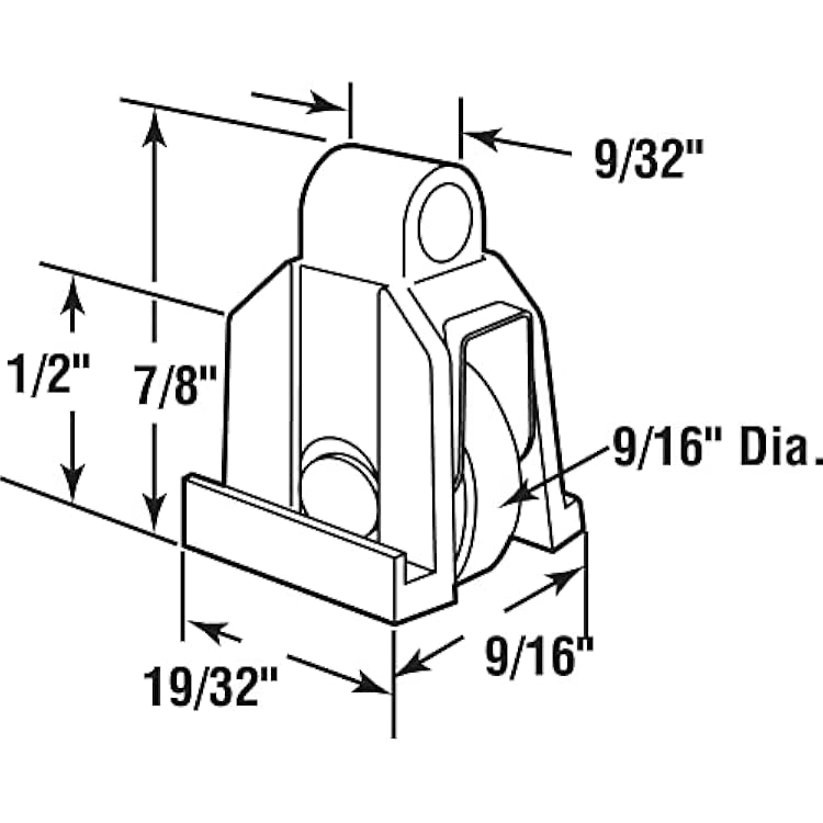 Prime-Line G 3199 Sliding Window Roller, 9/16 In. Stainless Steel, Ball Bearing Roller (2 Pack)