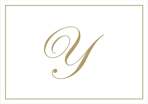 Miniatura 41 de Caspari Tarjetas de notas doradas en caja con iniciales en relieve en letra V, 16 tarjetas y sobres Dorado (Gold V)