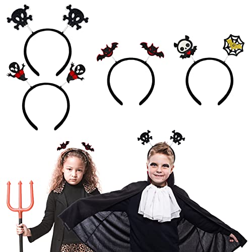 4Pcs Halloween Bandeau,Chapeau De Citrouille Squelette Bandeau En Plastique,Bandeau Habiller Accessoires De Cheveux pour Les Filles Et Les Femmes Halloween Party,pour Halloween, carnaval Cover
