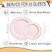 FLOWERCAT 60PCS Pink Plastic Plates - Heavy Duty Pink Plates Disposable for Easter Party&Mother's Day/Wedding - serving 30 guests Include 30PCS 10.25inch & 30PCS 7.5inch