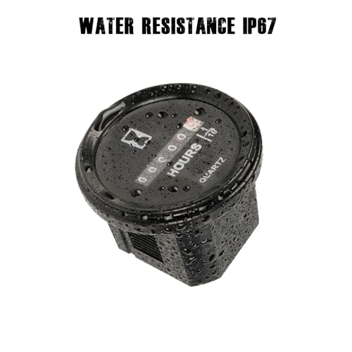 HonorMeet Mechanischer Betriebsstundenzähler, AC110V bis 250V, Stundenprotokoll für die Wartung, wasserdichtes Design für Rasenmäher, Traktor, Kompressor, Boot, Marine, Jetski (AC110V-250V)