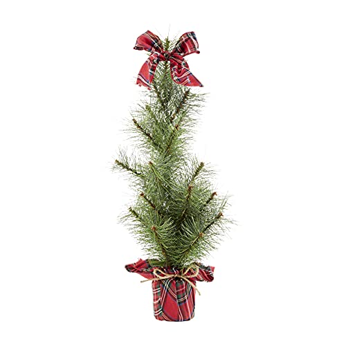 Mud Pie Tartan Wrapped Tree, Large, 20" x 10.5" Dia