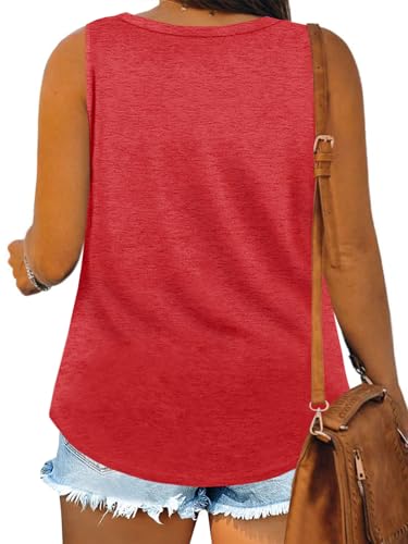 Image of Plus Size Tank Tops for Women Summer Sleeveless Tops Loose Fit Tunic Tanks