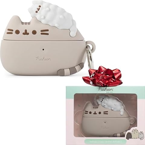 iFace x Pusheen Cute AirPods 3 Case - Silicone Protective Cover [Carabiner Clip Included] [Wireless Charging Compatible Cover] - Pusheen & Stormy Cover