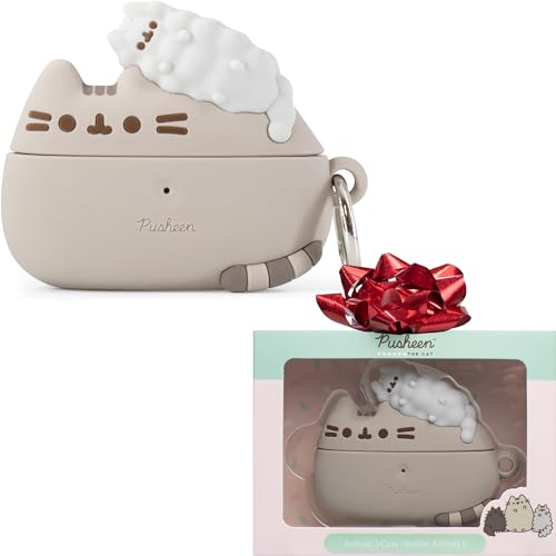 Coque AirPods 3 Pusheen iFace en silicone mignonne avec mousqueton pour charge sans fil