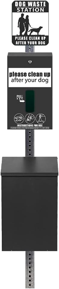 Standard Dog Waste Station/MittN Bag™ System_Square Can(Matte Black)